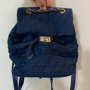 Denim mini backpack